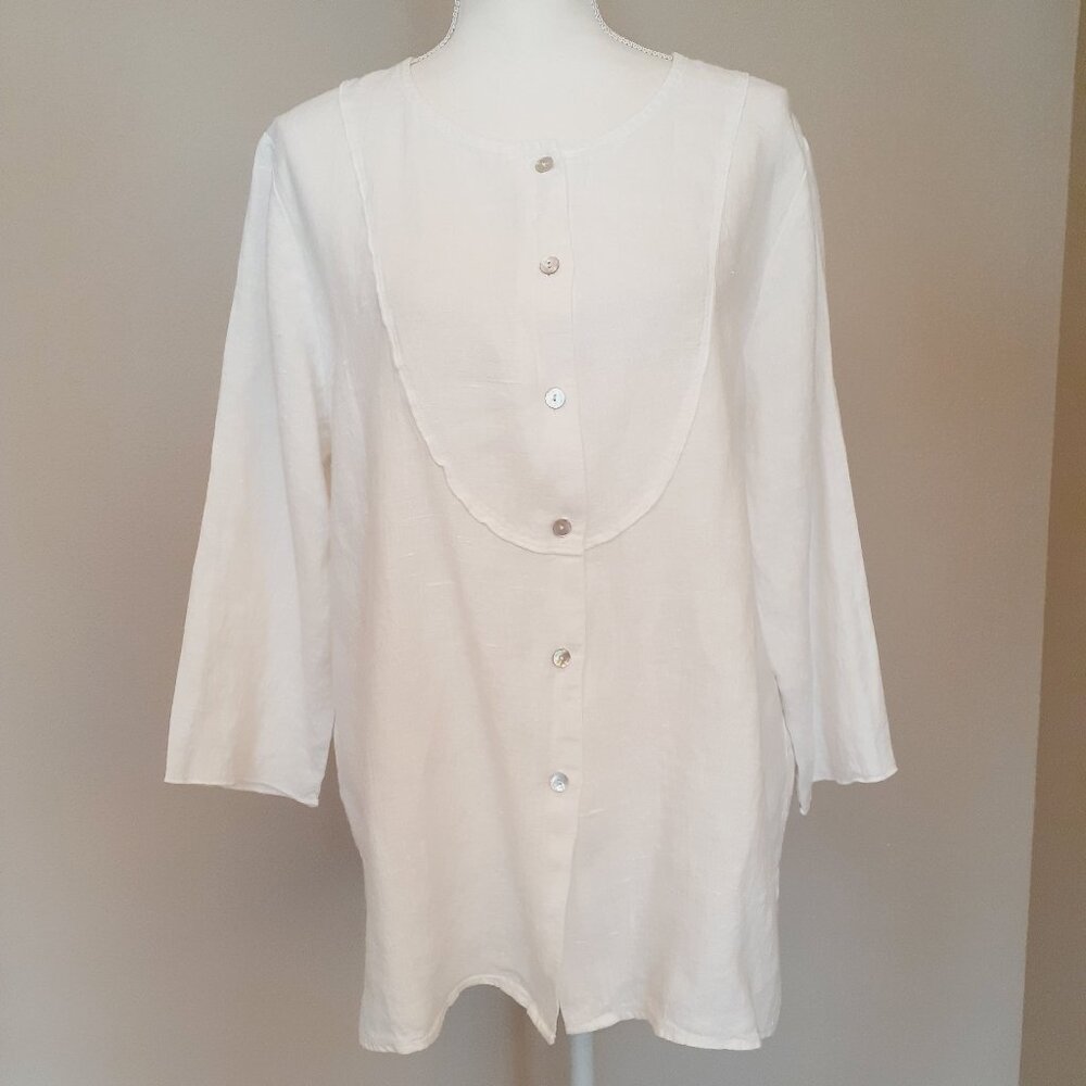 Hot Cotton Linen Button Down Tunic